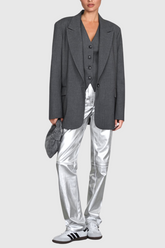 Kshiti – Silberne Metallic-Jeans